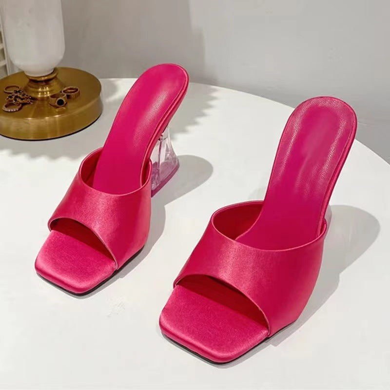 Open Toe High Heel Sandals – Elastomer, PU & Suede | Wild and Free Boutique