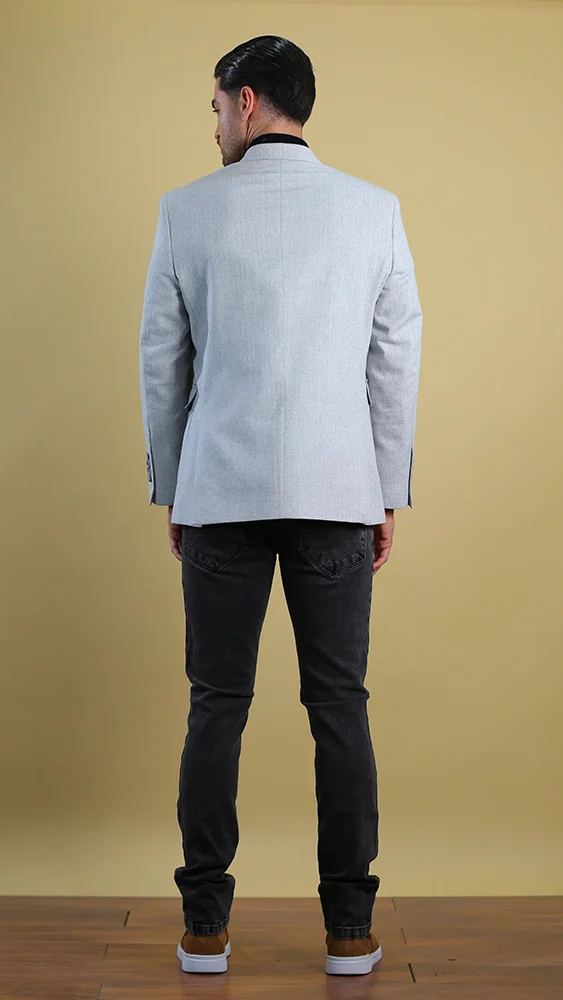 Bespoke Tailored Blazer – Silver | European Cut | Bright Moons