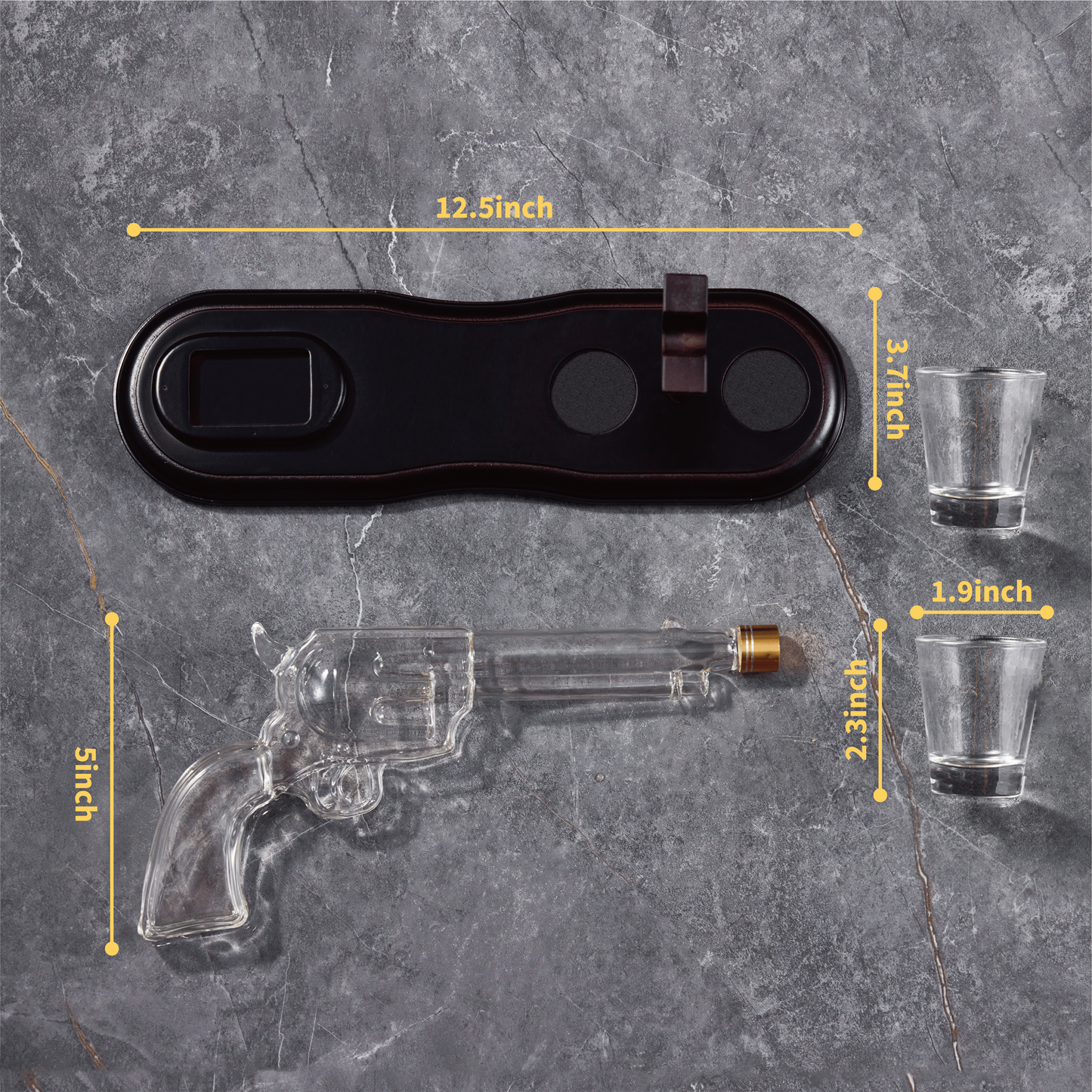 Revolver Whiskey Decanter Set | Handcrafted Borosilicate Glass
