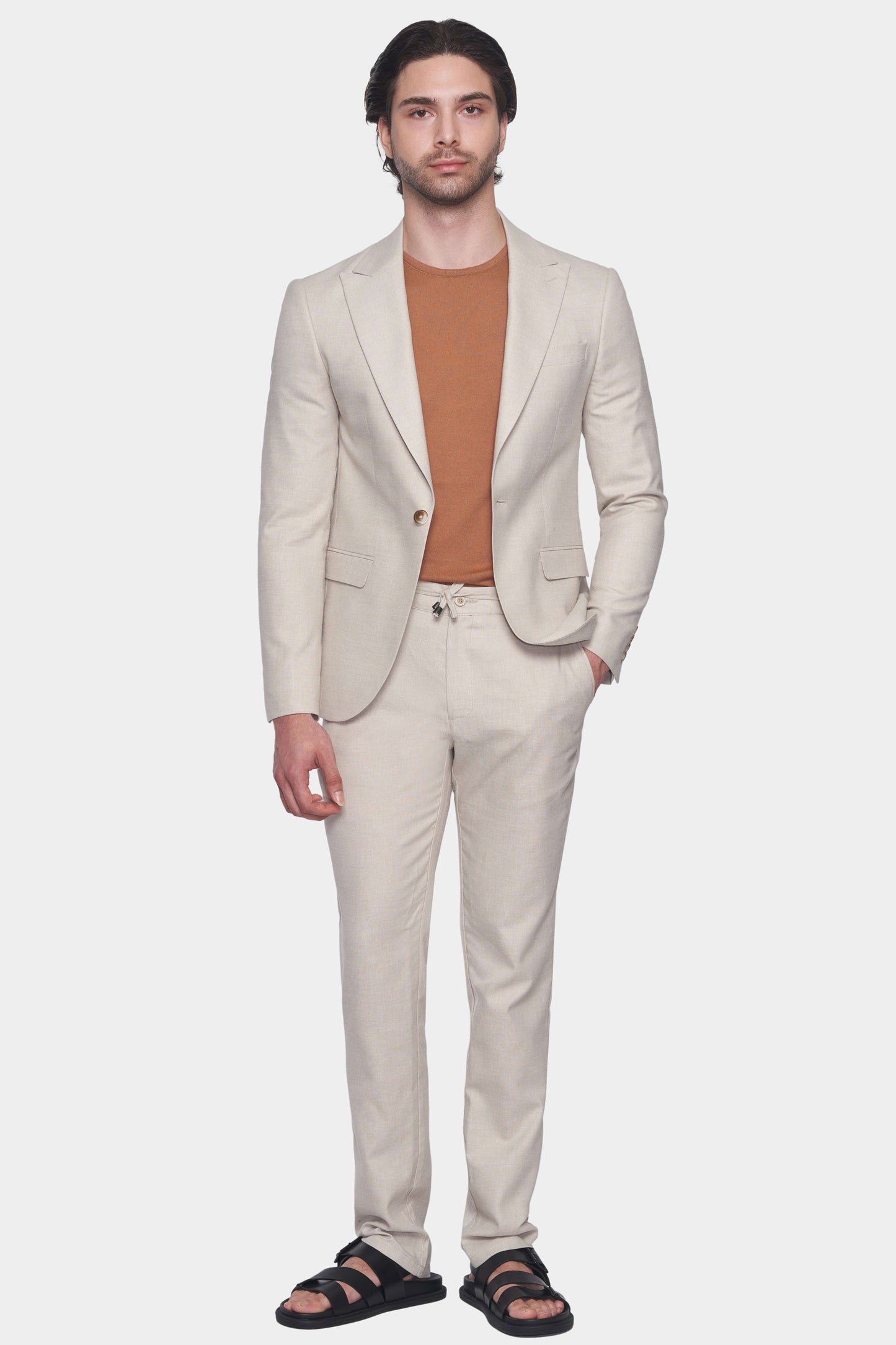 Bespoke Tailored Suit – Beige | Custom Fit & Fabric | Bright Moons