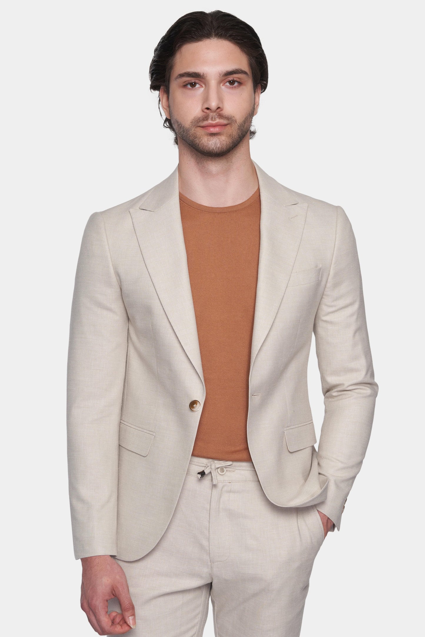 Bespoke Tailored Suit – Beige | Custom Fit & Fabric | Bright Moons