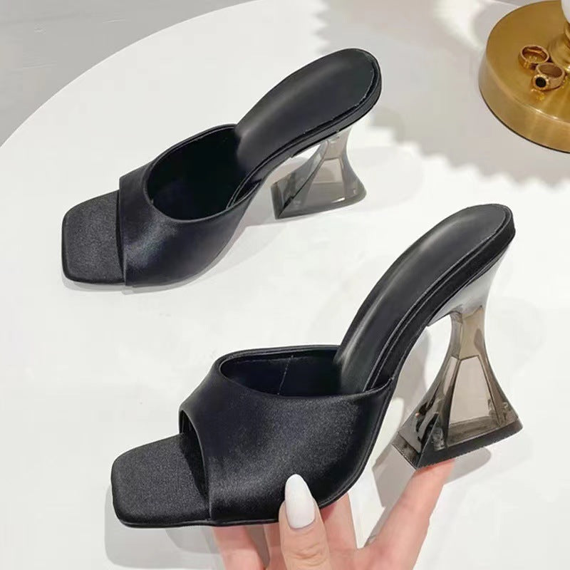 Open Toe High Heel Sandals – Elastomer, PU & Suede | Wild and Free Boutique