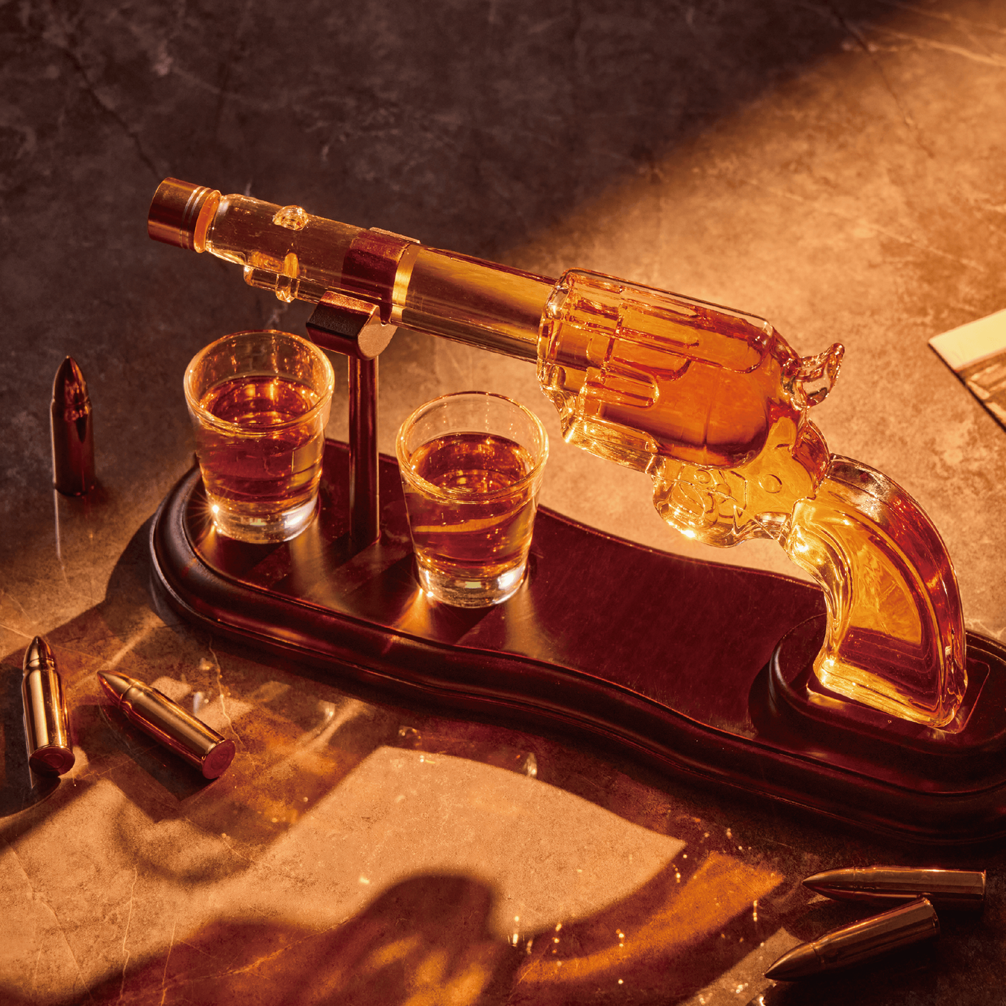 Revolver Whiskey Decanter Set | Handcrafted Borosilicate Glass
