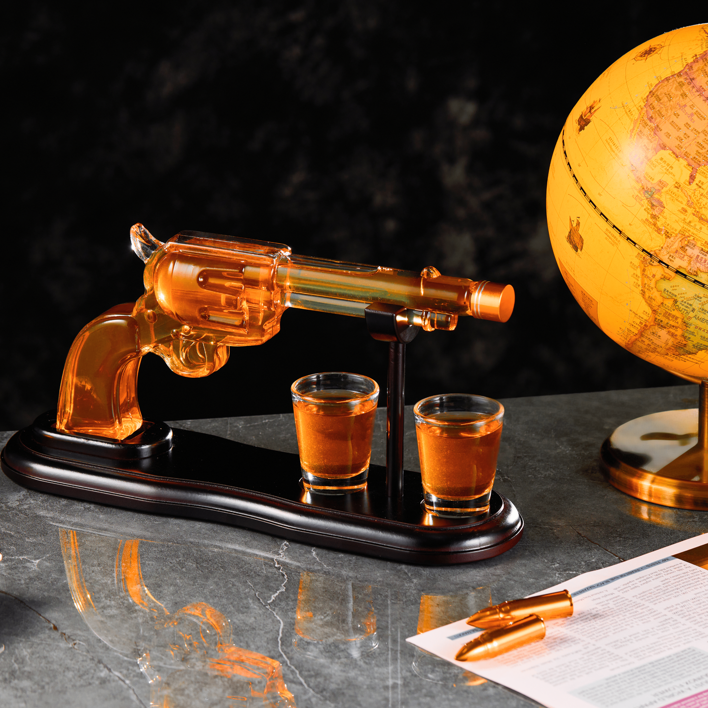 Revolver Whiskey Decanter Set | Handcrafted Borosilicate Glass