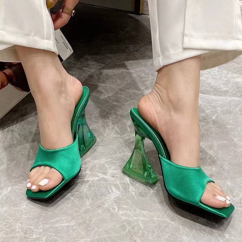 Open Toe High Heel Sandals – Elastomer, PU & Suede | Wild and Free Boutique