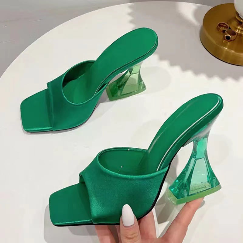 Open Toe High Heel Sandals – Elastomer, PU & Suede | Wild and Free Boutique