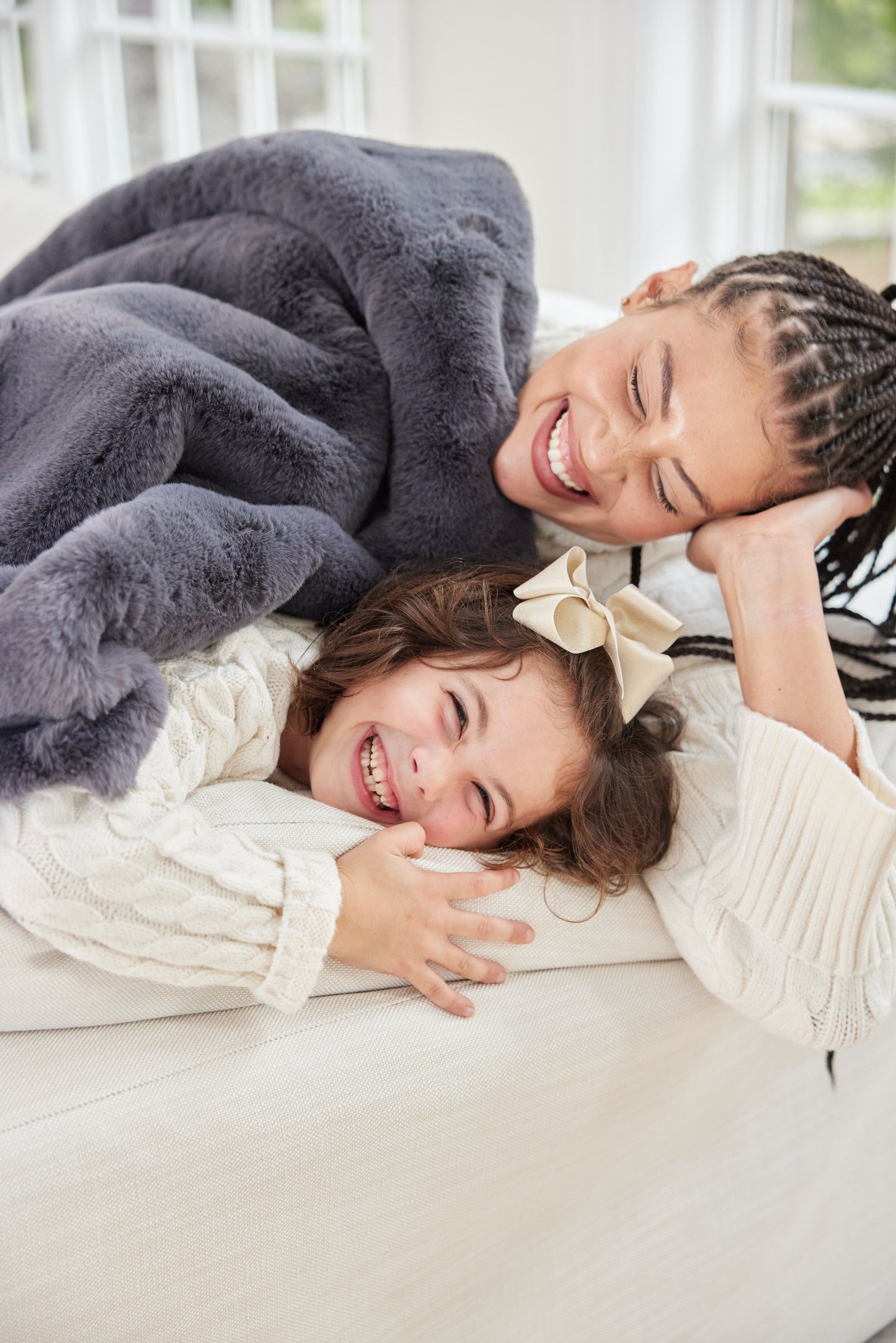 Faux Fur Blanket with Waterproof Satin Backing – 55×70" Luxury Indoor Throw | Pretty Rugged