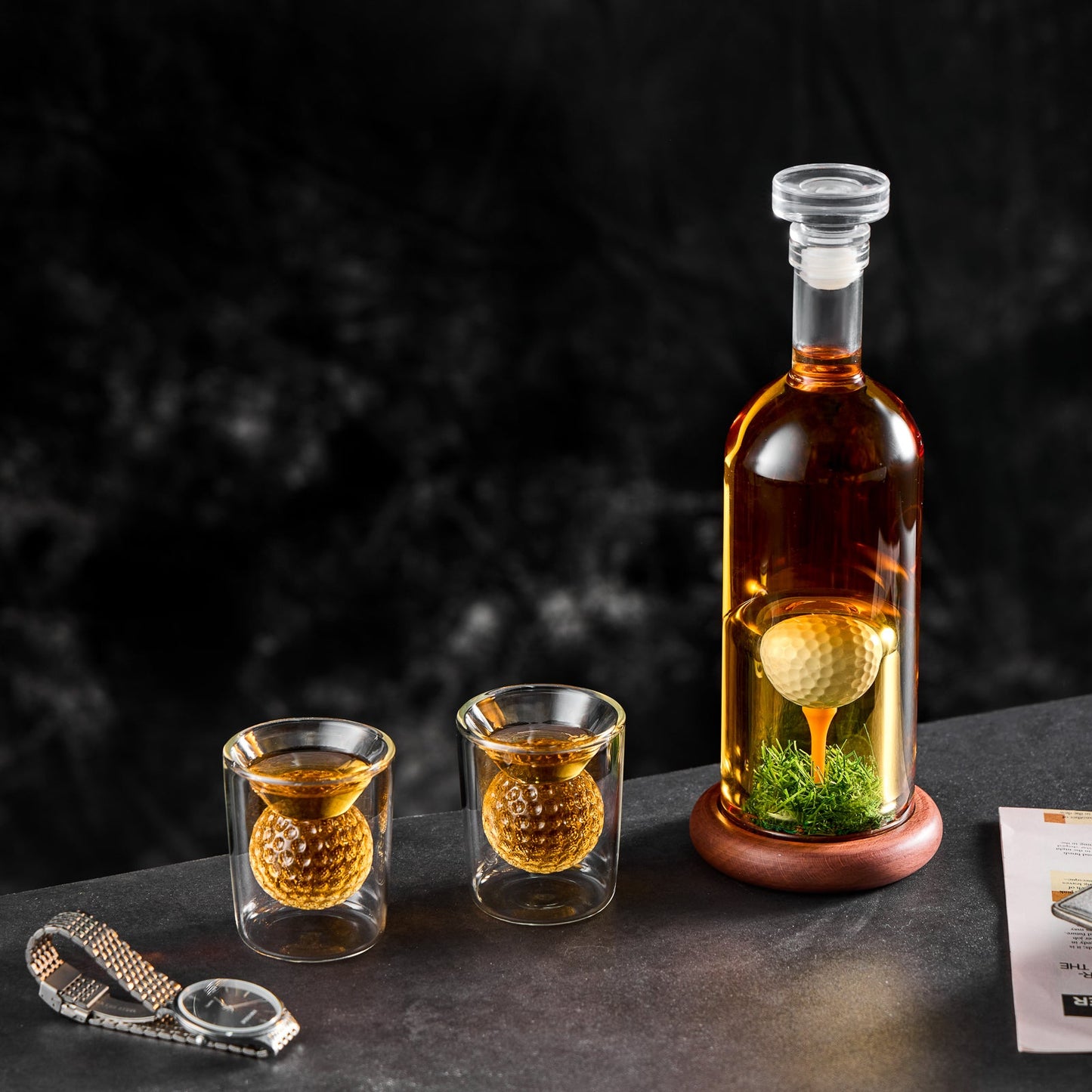 Golf Whiskey Decanter Set | Borosilicate Glass with 3D Golf Ball