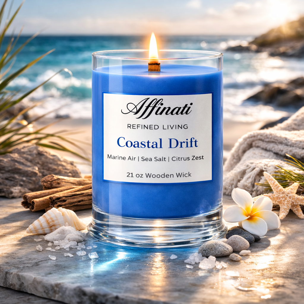 Coastal Drift Wooden Wick Candle – 21 oz