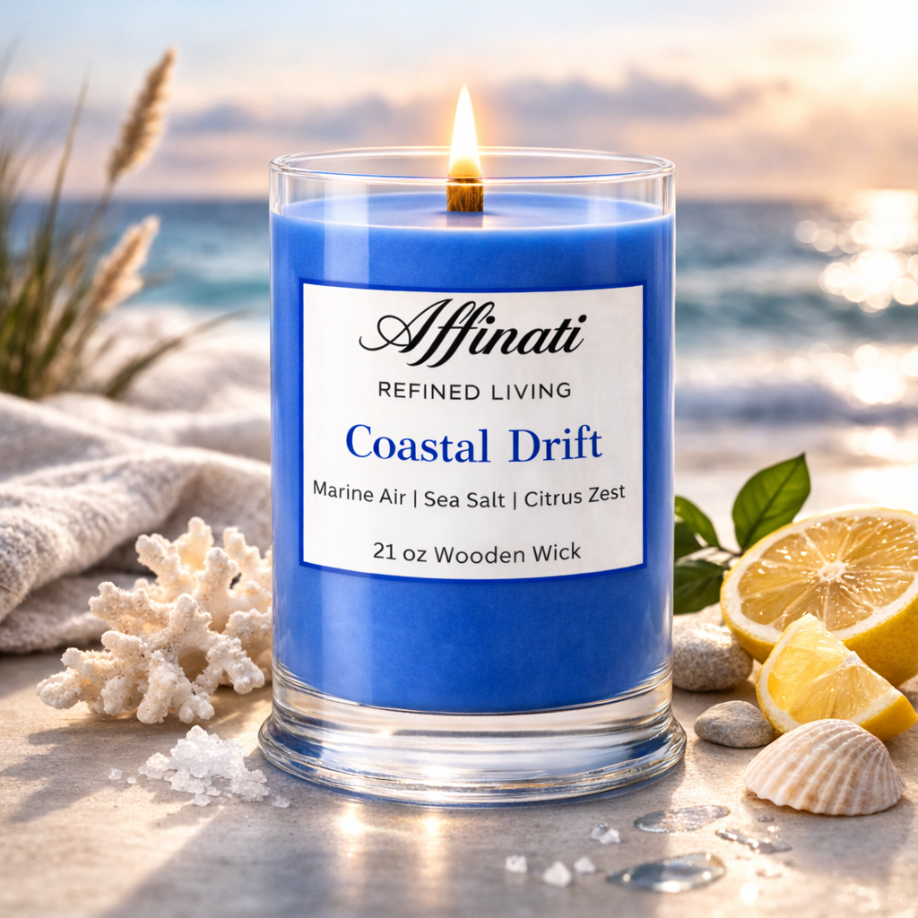 Coastal Drift Wooden Wick Candle – 21 oz