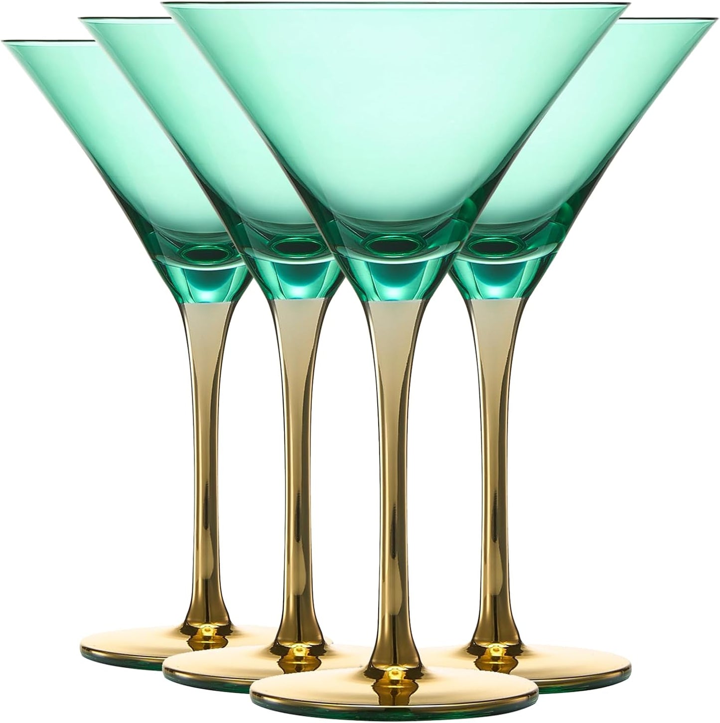 Art Deco Martini Glass Set of 4 | 8oz Cocktail Glassware