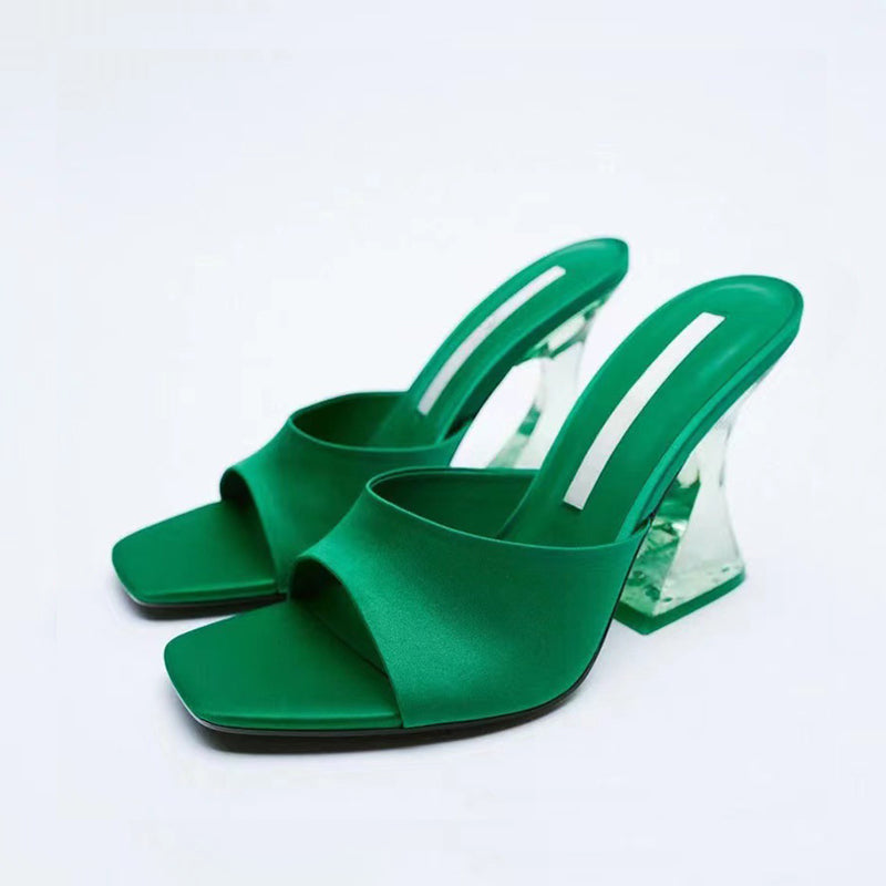 Open Toe High Heel Sandals – Elastomer, PU & Suede | Wild and Free Boutique
