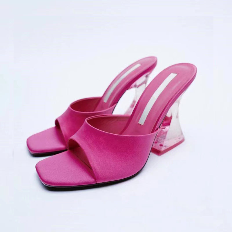 Open Toe High Heel Sandals – Elastomer, PU & Suede | Wild and Free Boutique