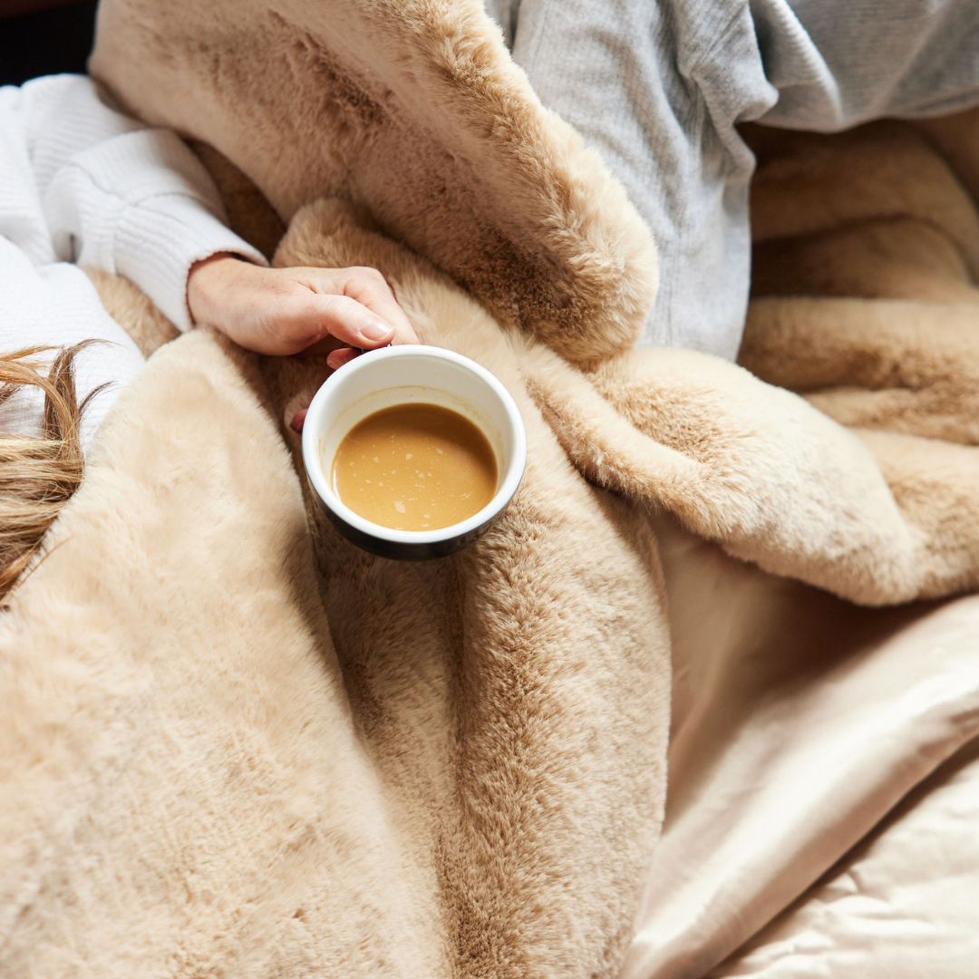 Faux Fur Blanket with Waterproof Satin Backing – 55×70" Luxury Indoor Throw | Pretty Rugged