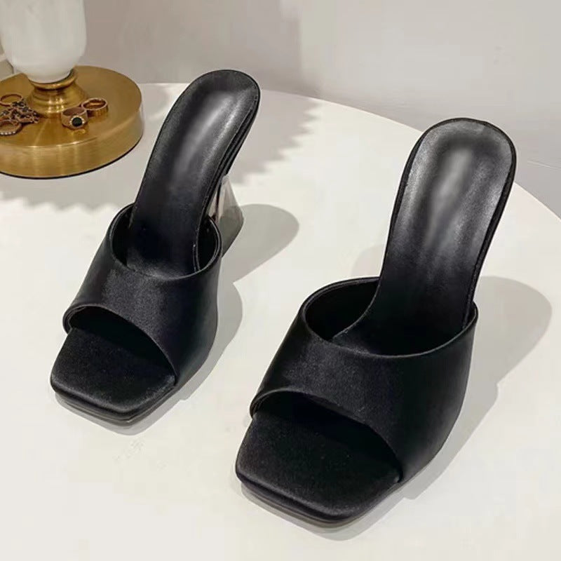 Open Toe High Heel Sandals – Elastomer, PU & Suede | Wild and Free Boutique