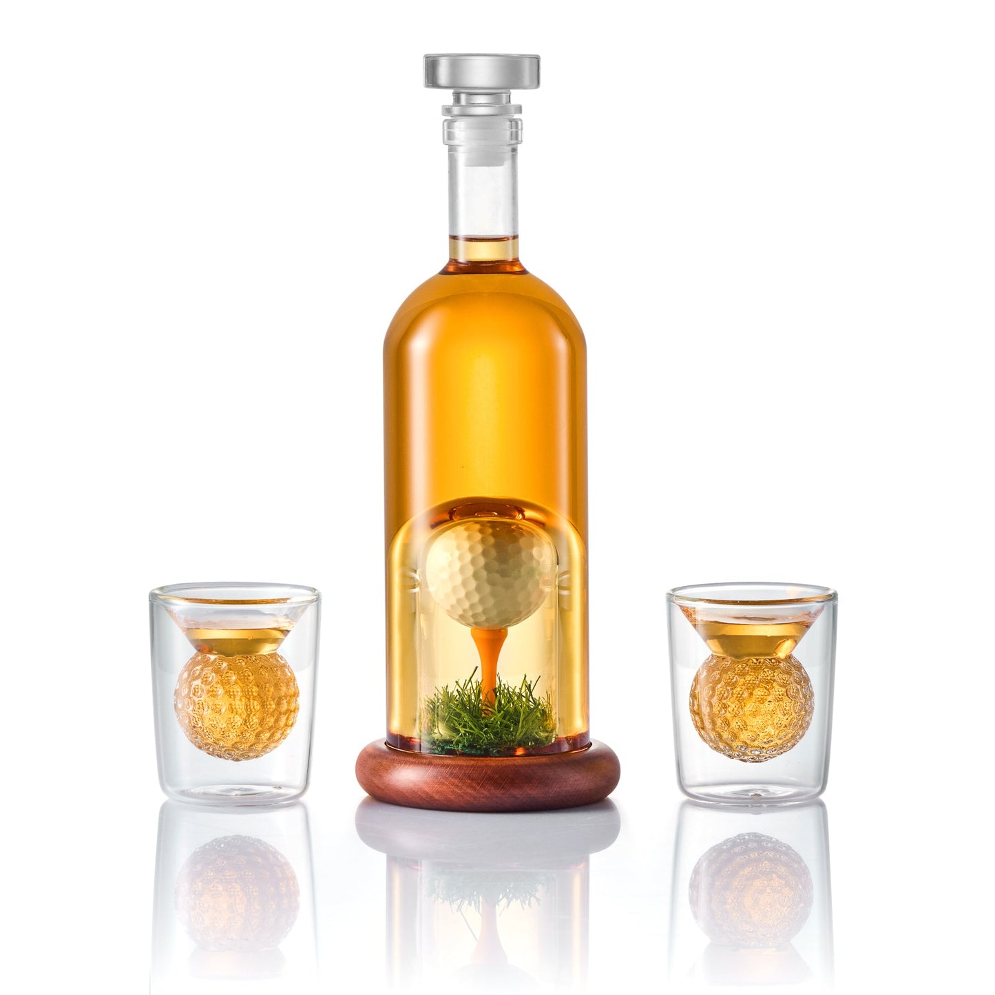 Golf Whiskey Decanter Set | Borosilicate Glass with 3D Golf Ball