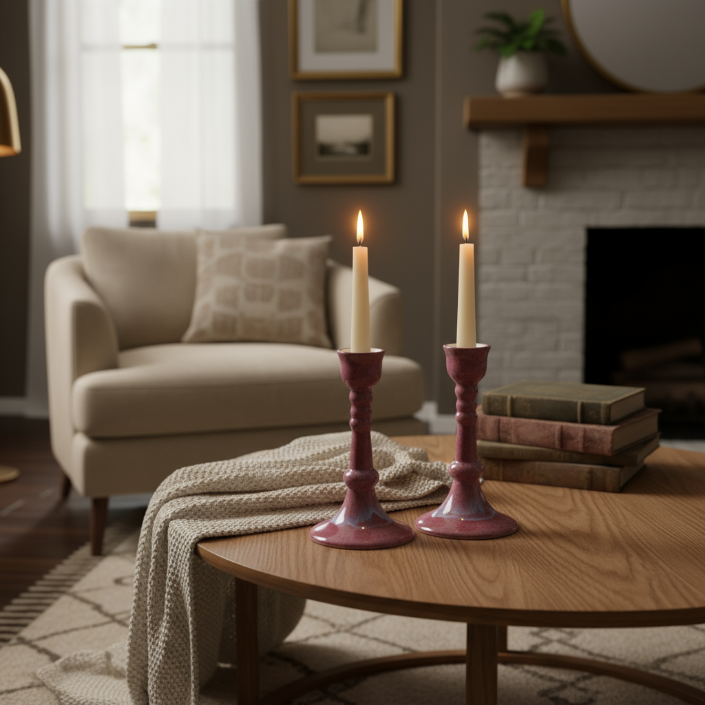 Memorial Ceramic Candle Stick Holders