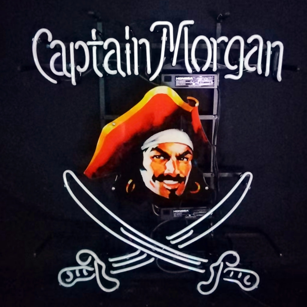 Captain Morgan Sabre Rum Neon Sign | Real Glass Tube & Metal Grid