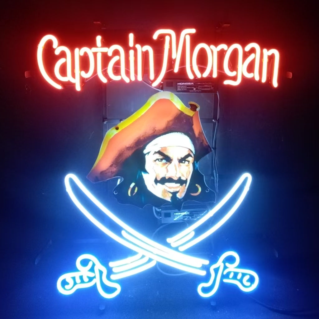 Captain Morgan Sabre Rum Neon Sign | Real Glass Tube & Metal Grid