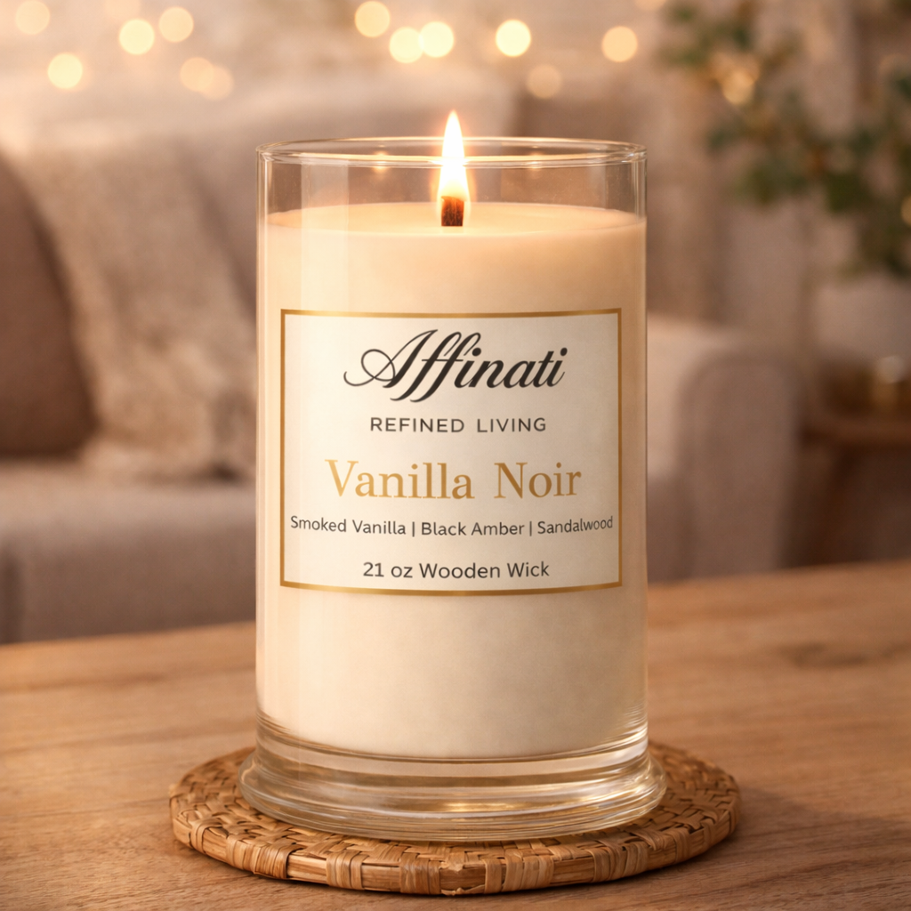 Vanilla Noir Wooden Wick Candle – 21 oz