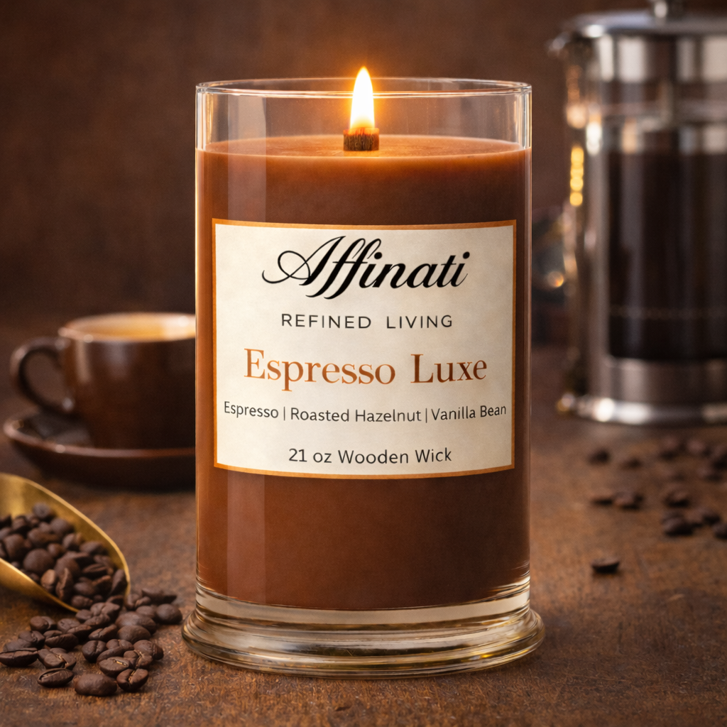 Espresso Luxe Wooden Wick Candle – 21 oz