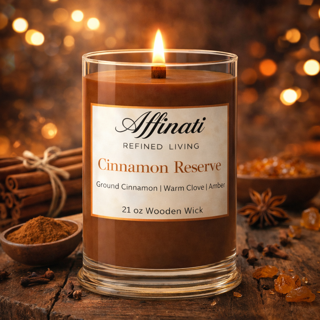 Cinnamon Reserve Wooden Wick Candle – 21 oz
