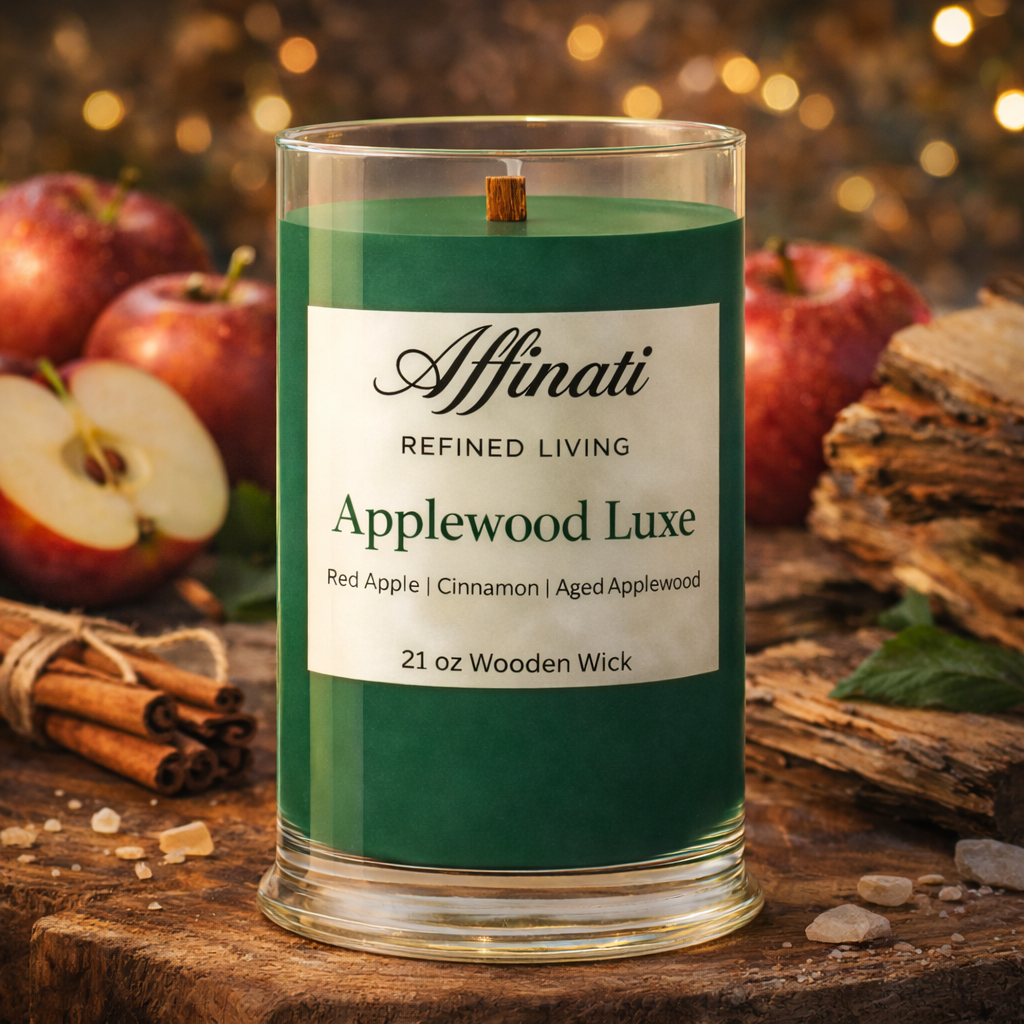 Applewood Luxe Wooden Wick Candle – 21 oz