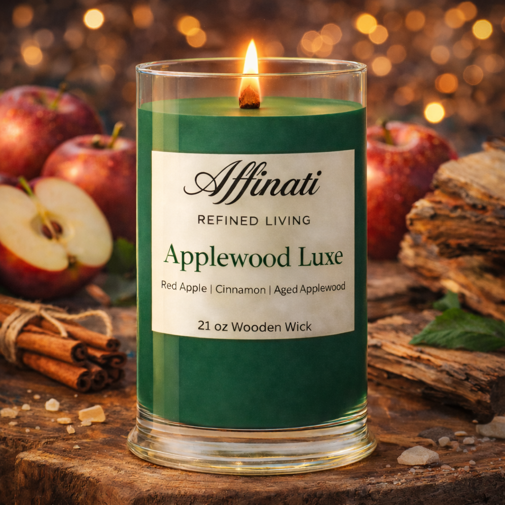 Applewood Luxe Wooden Wick Candle – 21 oz