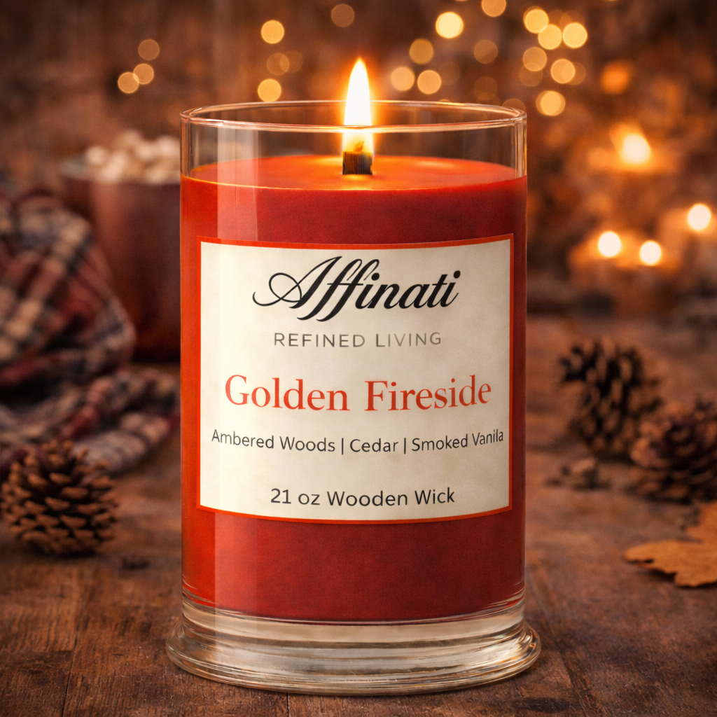 Golden Fireside Wooden Wick Candle – 21 oz