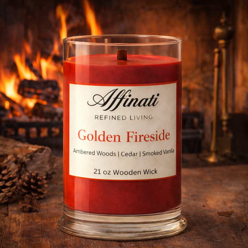 Golden Fireside Wooden Wick Candle – 21 oz