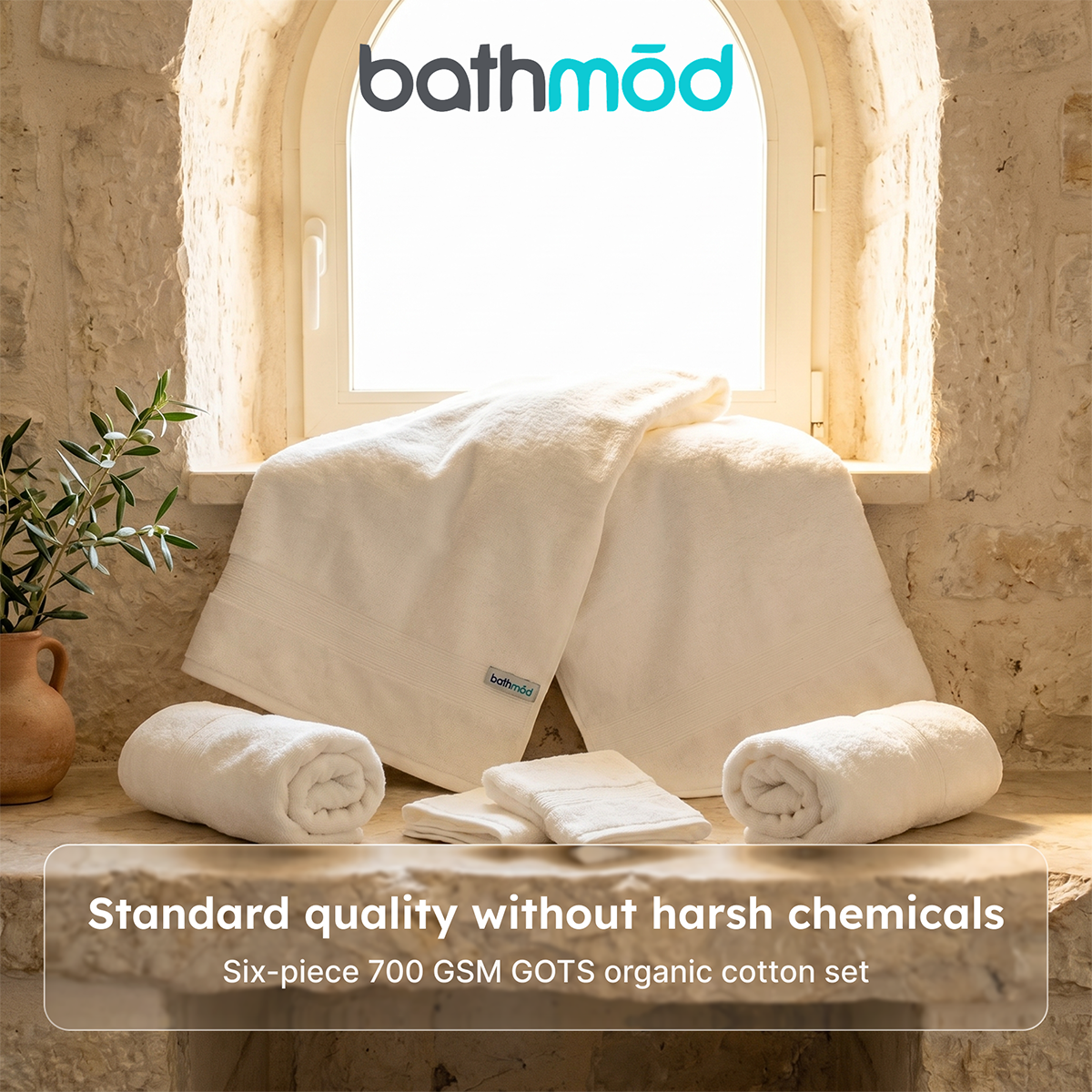 Organic Bath Towel Set – 6-Piece 700 GSM GOTS-Certified Turkish Cotton | ecobrands®