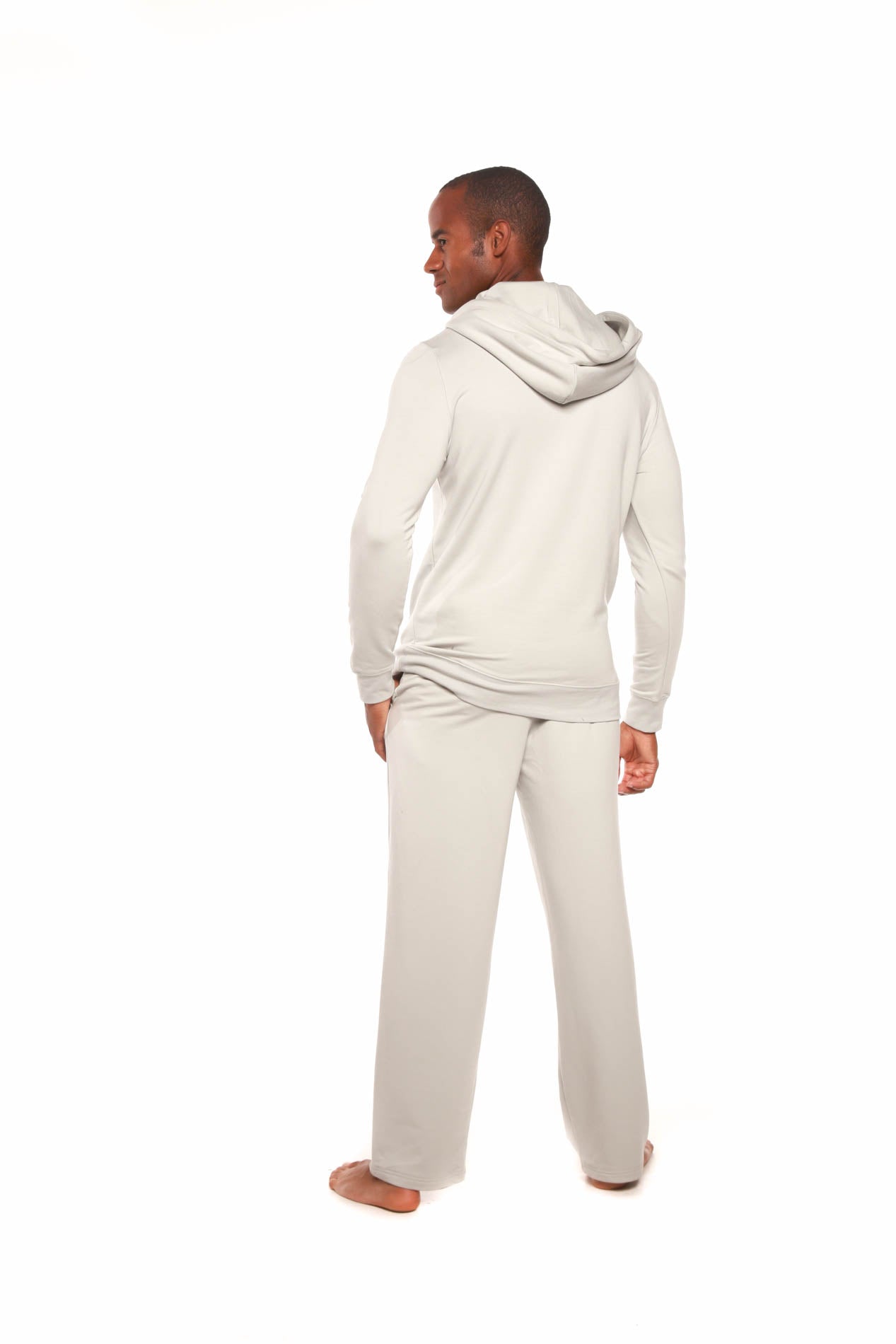 Men's Henley Bamboo Viscose Fleece Hoodie & Lounge Pants Set