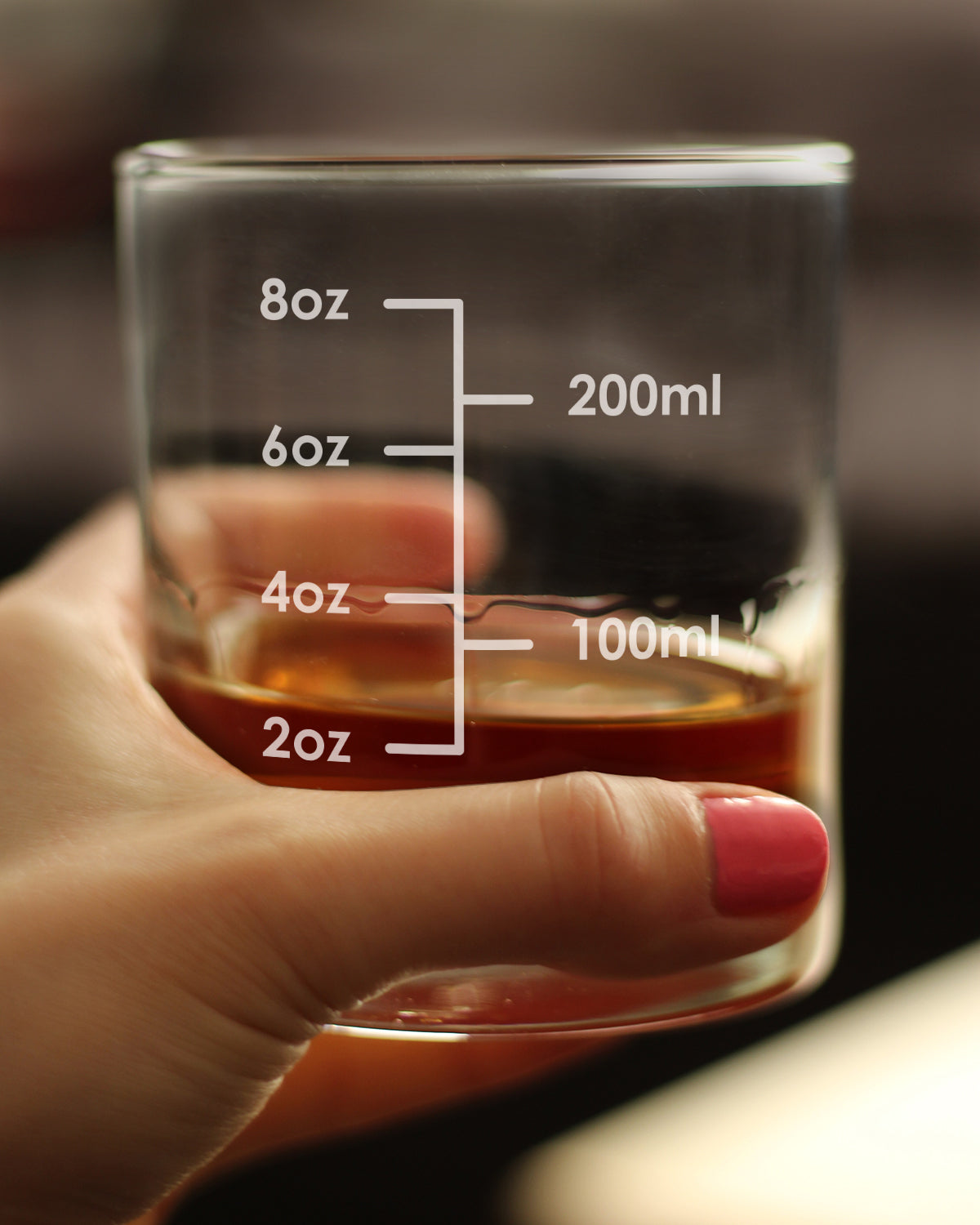 Engraved Measuring Whiskey Rocks Glass | 10oz Old Fashioned Glass by bevvee