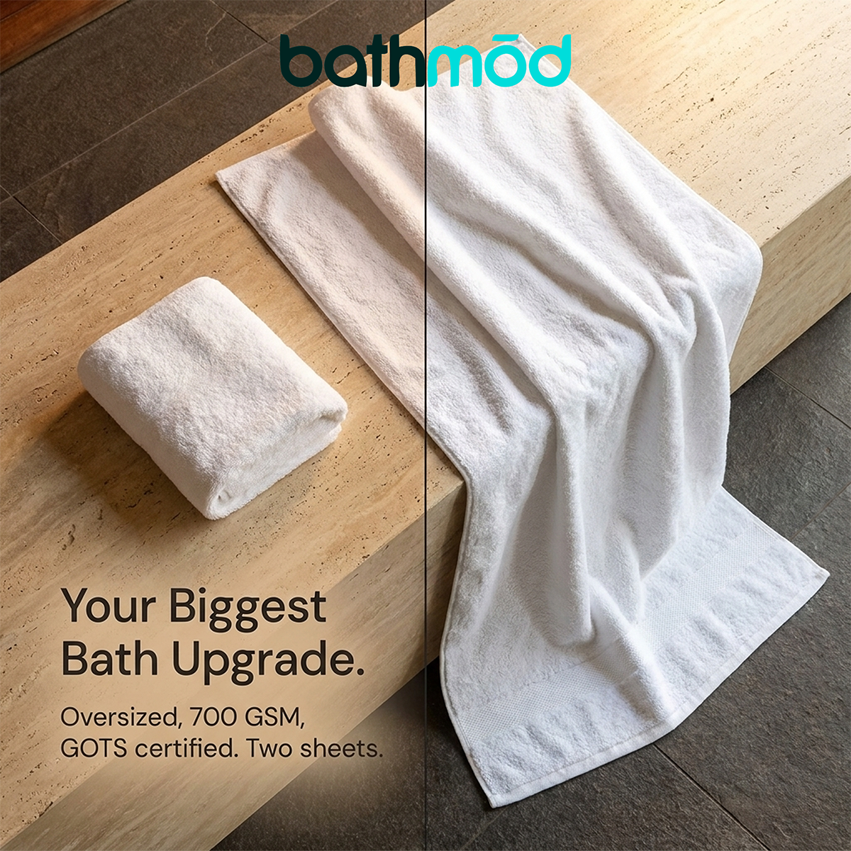 Organic Bath Sheet Set – 2-Pack 700 GSM GOTS-Certified Turkish Cotton | ecobrands®