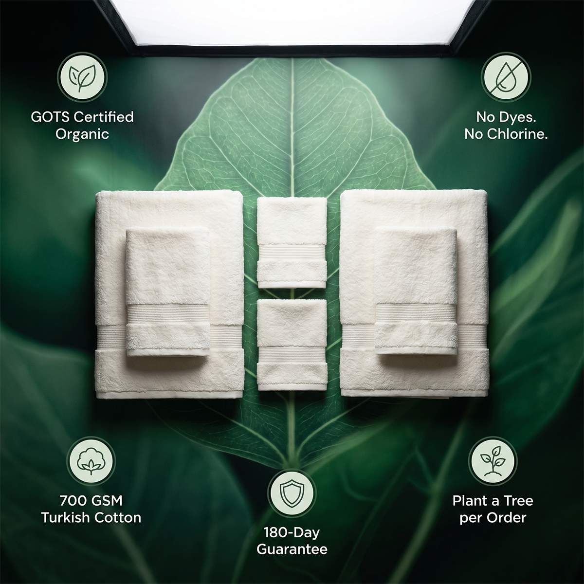 Organic Bath Towel Set – 6-Piece 700 GSM GOTS-Certified Turkish Cotton | ecobrands®
