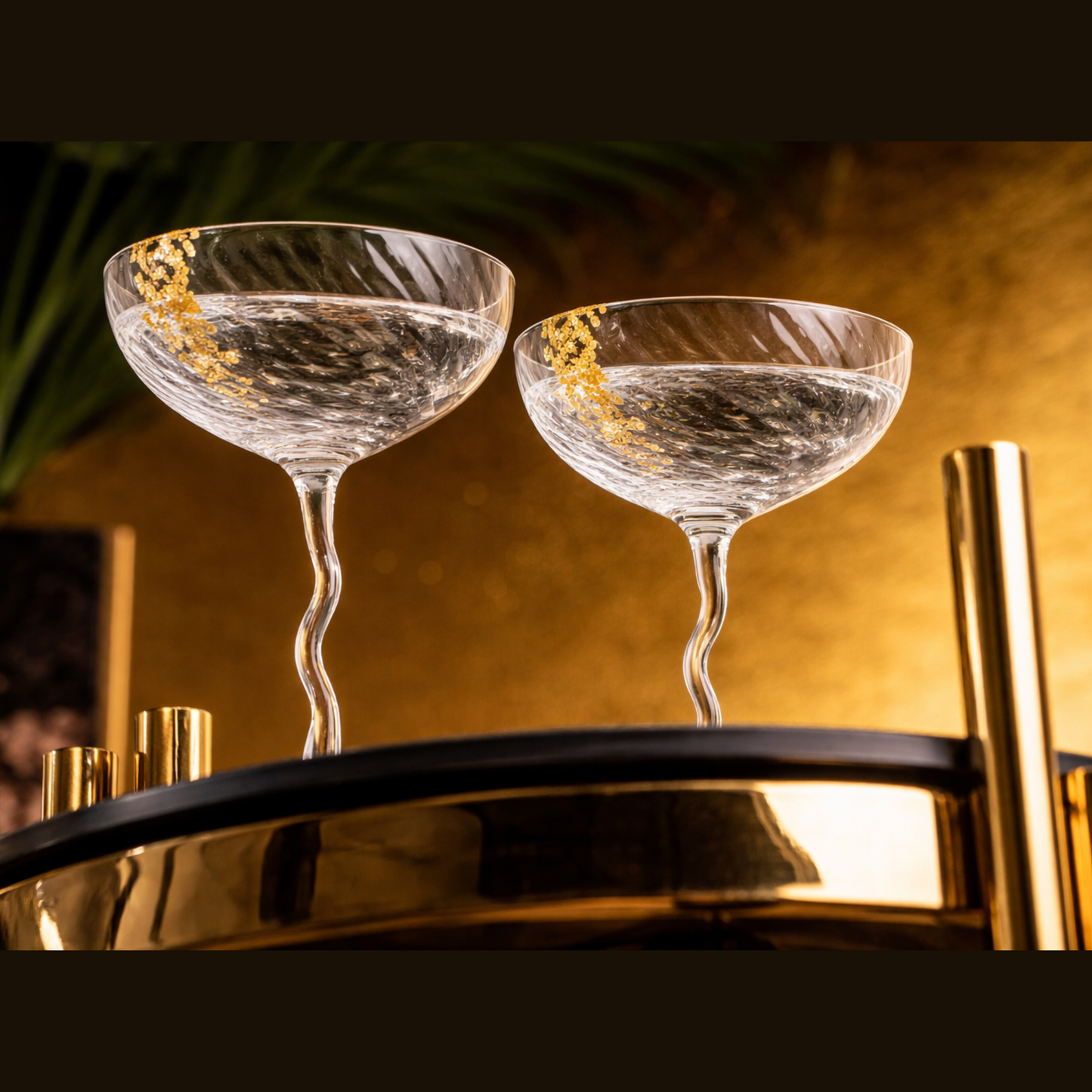 Vivre Crystal Coupe Glasses – Set of 4 with Coasters & Gift Box | Sister.ly Drinkware