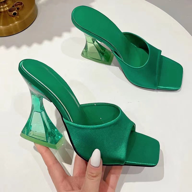 Open Toe High Heel Sandals – Elastomer, PU & Suede | Wild and Free Boutique