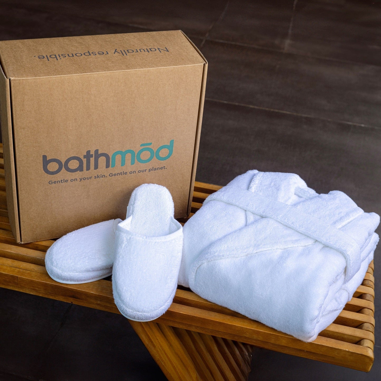 Organic Bathrobe & Slipper Set – 700 GSM Turkish Cotton | ecobrands®